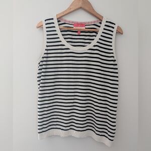 L.L. Bean Women's Black and White Striped Top